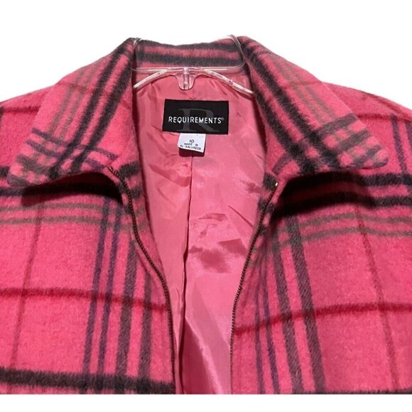 Y2K Requirements Pink Plaid Cropped Jacket 10 Wool Mohair SOFT Blazer Clueless - Picture 2 of 8
